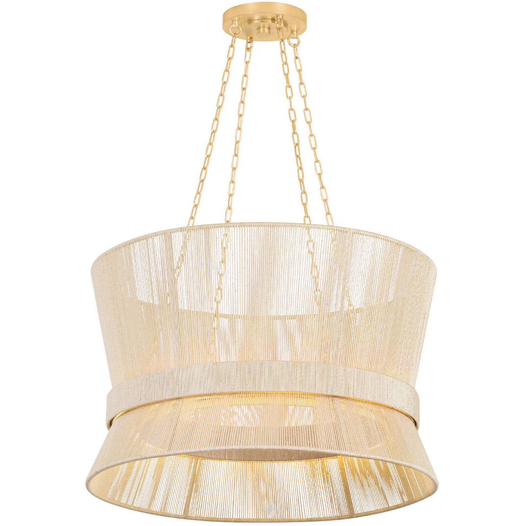 Ocean Hill LED 24 inch Vintage Gold Leaf Pendant Ceiling Light