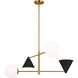 AERIN Cosmo 4 Light 36 inch Midnight Black and Burnished Brass Chandelier Ceiling Light in Midnight Black / Burnished Brass
