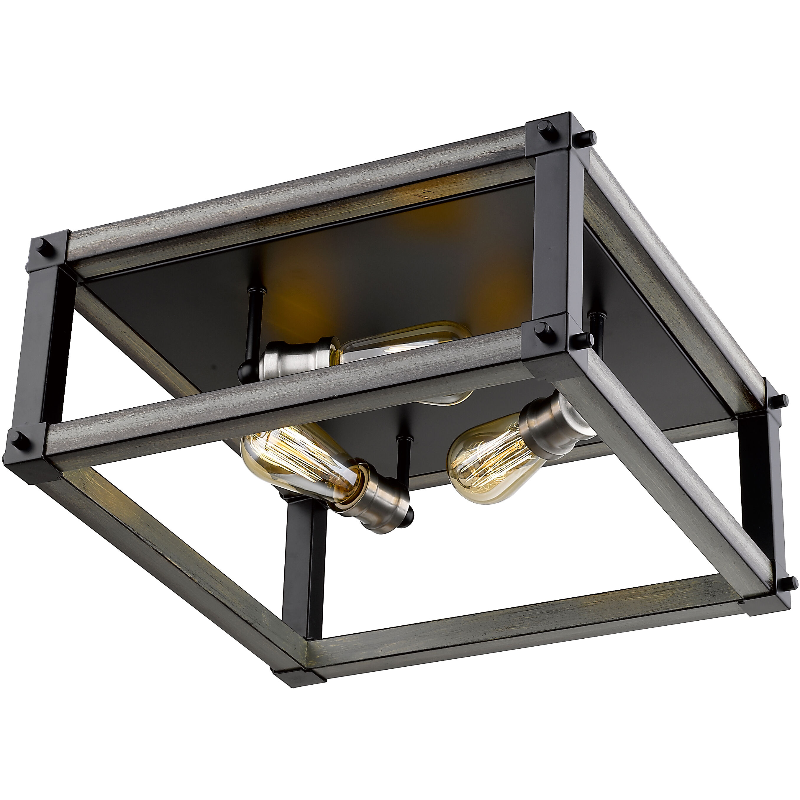 Kirkland 3 Light 16.25 inch Ashen Barnboard Flush Mount Ceiling Light