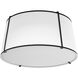 Trapezoid 3 Light 16 inch Black with White Flush Mount Ceiling Light