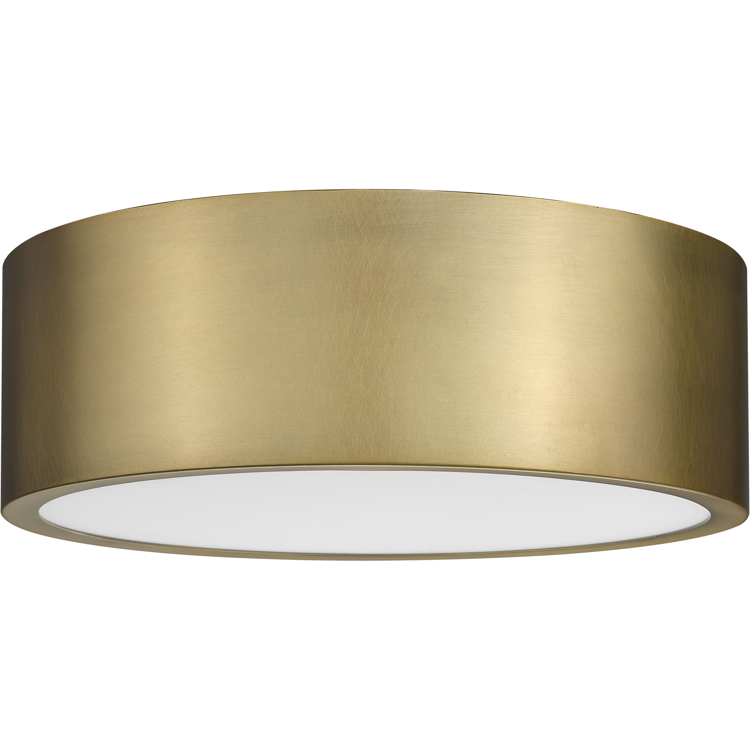 Harley 3 Light 16 inch Rubbed Brass Flush Mount Ceiling Light