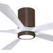 Atlas Irene-5HLK 60 inch Walnut Tone with Matte White Blades Ceiling Fan, Flush Mounted