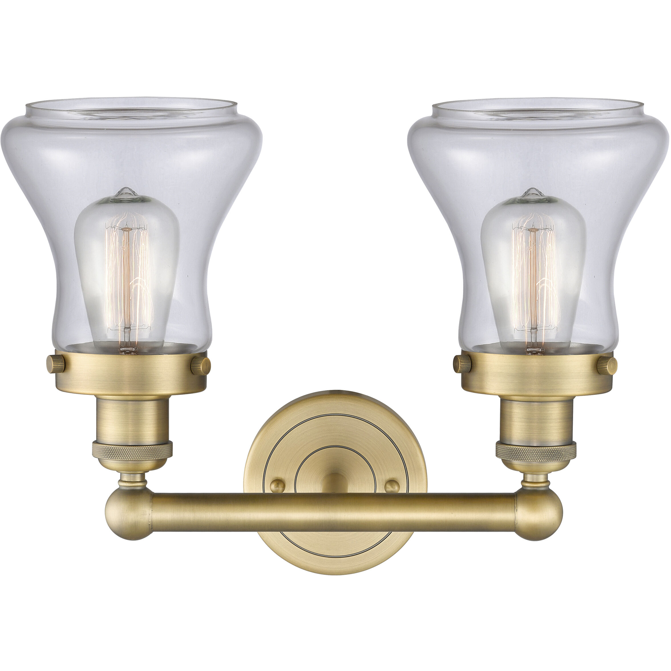 Bellmont 2 Light 15.5 inch Brushed Brass Bath Vanity Light Wall Light in Clear