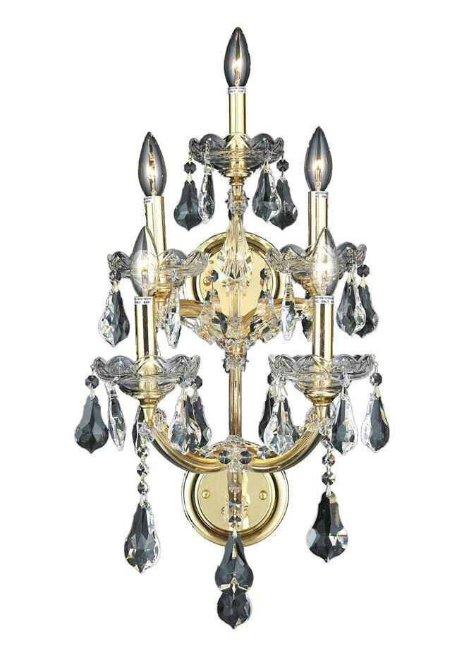 Maria Theresa 5 Light 12 inch Gold Wall Sconce Wall Light in Clear, Royal Cut