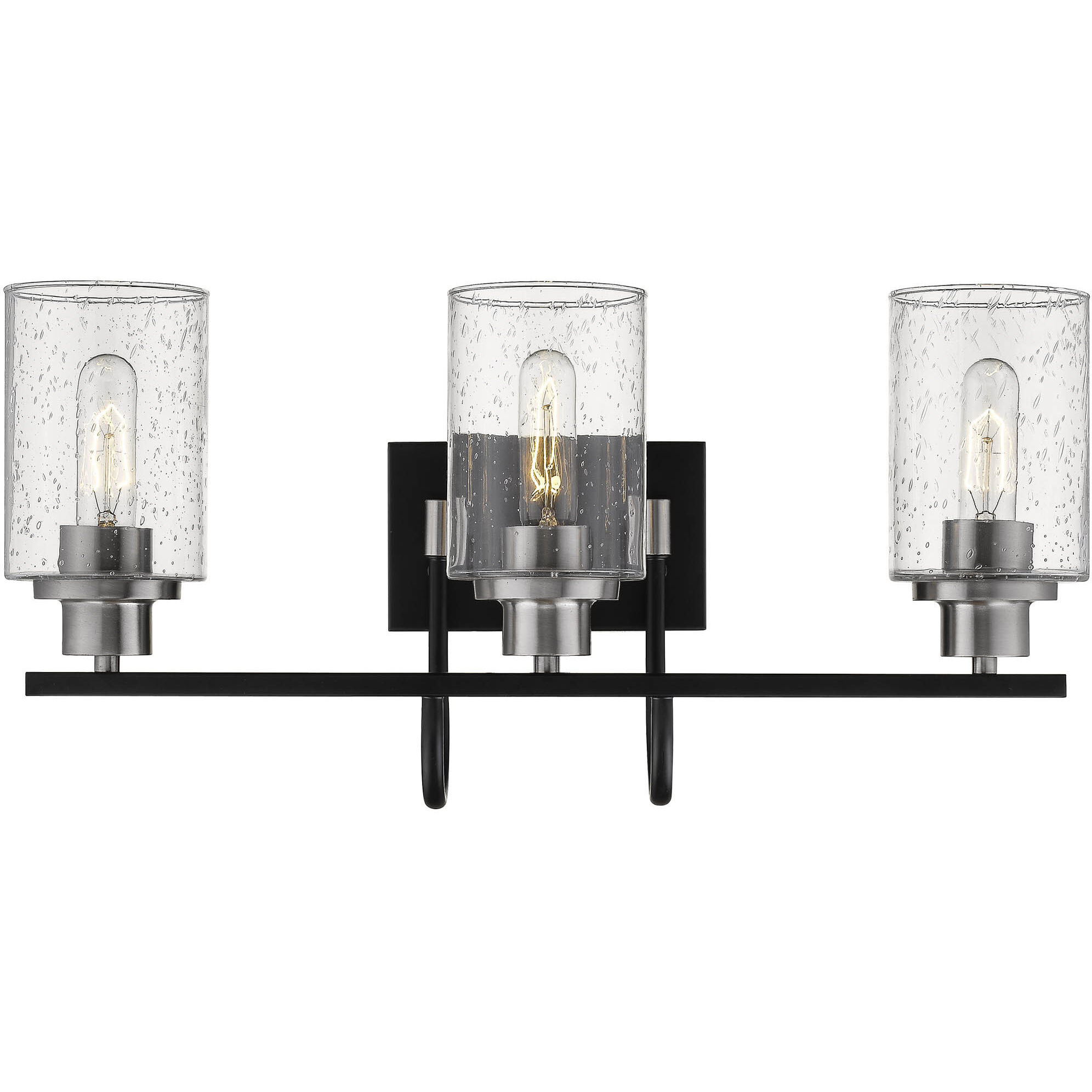 Clifton 3 Light 23.25 inch Matte Black/Brushed Nickel Bathroom Vanity Light Wall Light