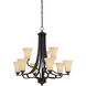 Treme 9 Light 34 inch Espresso Chandelier Ceiling Light
