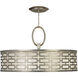 Allegretto 5 Light 40 inch Silver Pendant Ceiling Light in White Textured Linen