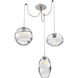 Misto 3 Light 15.5 inch Metallic Beige Silver Swag Multi-Pendant Ceiling Light in Clear Optic