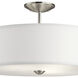 Shailene 3 Light 18 inch Brushed Nickel Semi Flush Light Ceiling Light