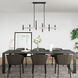 Denmark 6 Light 40 inch Black Chrome with Brushed Nickel Accents Linear Chandelier Ceiling Light