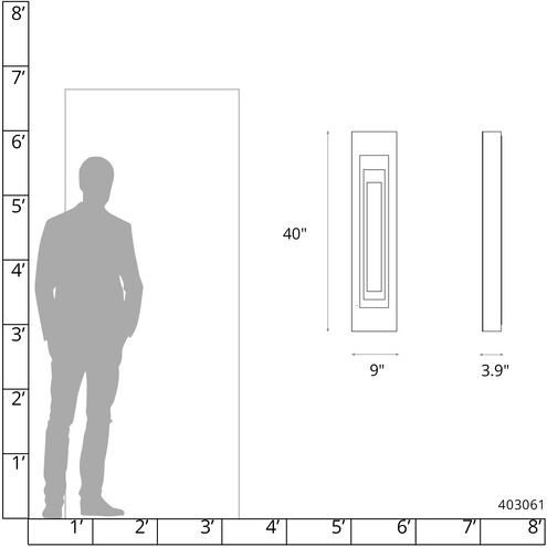 Art + Alchemy Procession 2 Light 40 inch Coastal Black with Coastal Black Outdoor Wall Light