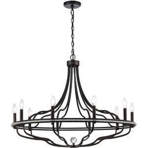 Tuscan 10 Light 38 inch Dark Bronze Chandelier Ceiling Light, Converts to Semi Flush