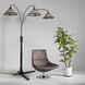 Natural Mica 86 inch 40 watt Gunmetal and Charcoal Gray Arc Floor Lamp Portable Light