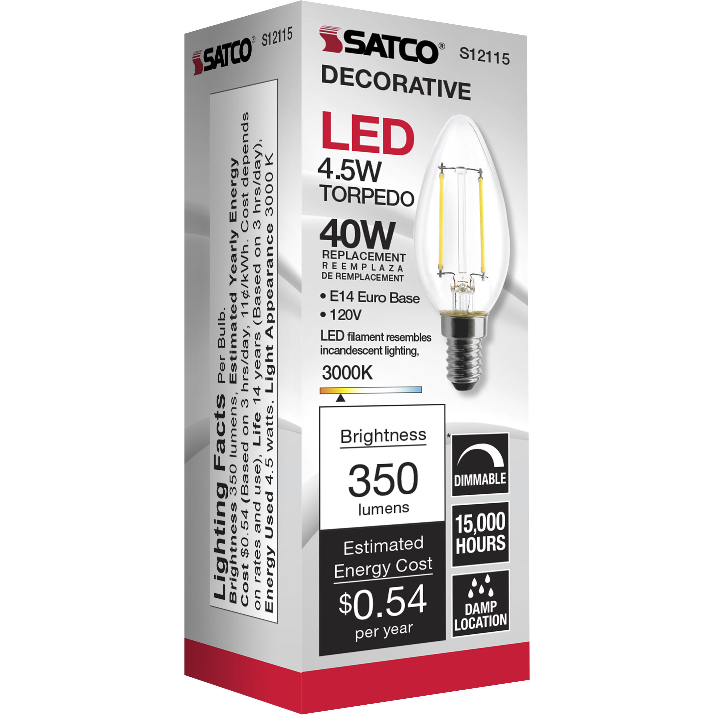Lumos LED B11 4.50 watt 3000K Light Bulb