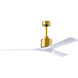 Atlas Nan 60 inch Brushed Brass with Matte White Blades Ceiling Fan