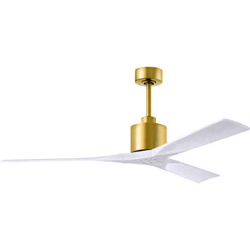 Atlas Nan 60 inch Brushed Brass with Matte White Blades Ceiling Fan
