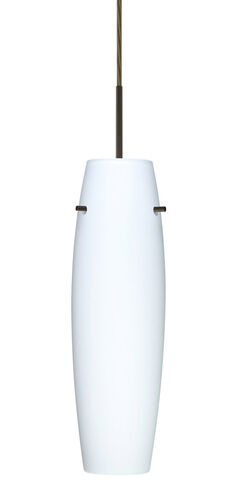 Suzi LED Bronze Pendant Ceiling Light in Opal Matte Glass