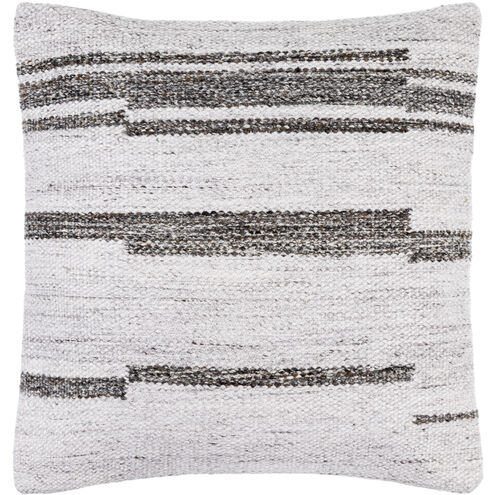 Guinea 18 X 18 inch Light Silver/Light Grey/Off-White/Silver Accent Pillow