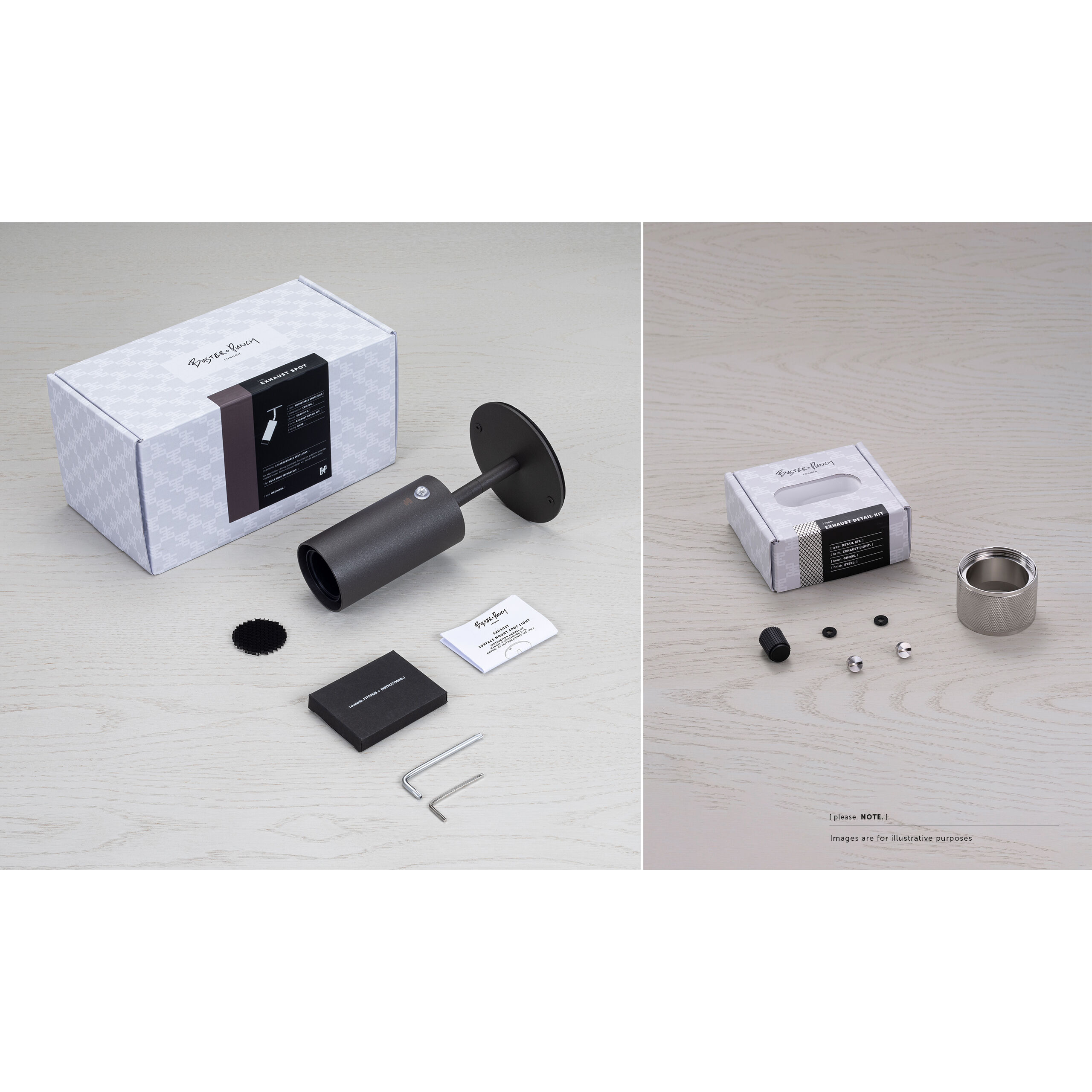 Exhaust Surface 1 Light 110-120 Graphite / Black Spotlight Ceiling Light