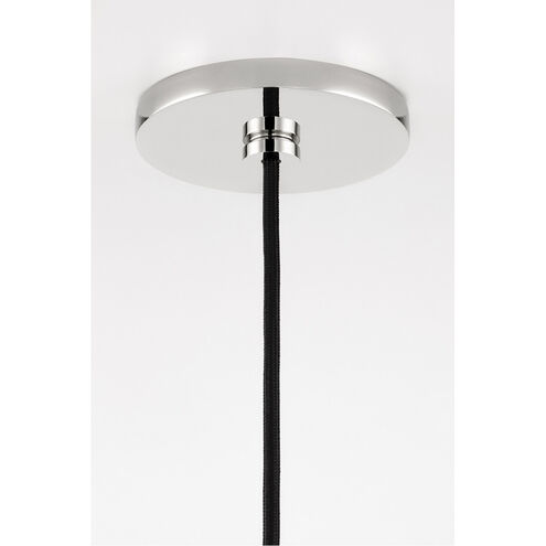 Milo 1 Light 9 inch Polished Nickel Pendant Ceiling Light in Polished Nickel and White