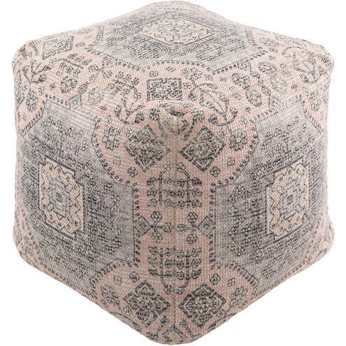 Samsun 18 inch Cream Pouf, Cube