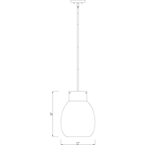 Bella 1 Light 12 inch Matte Black and Olde Brass Pendant Ceiling Light