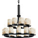 Alabaster Rocks LED 33 inch Matte Black and Clouds Chandelier Ceiling Light, Dakota Family