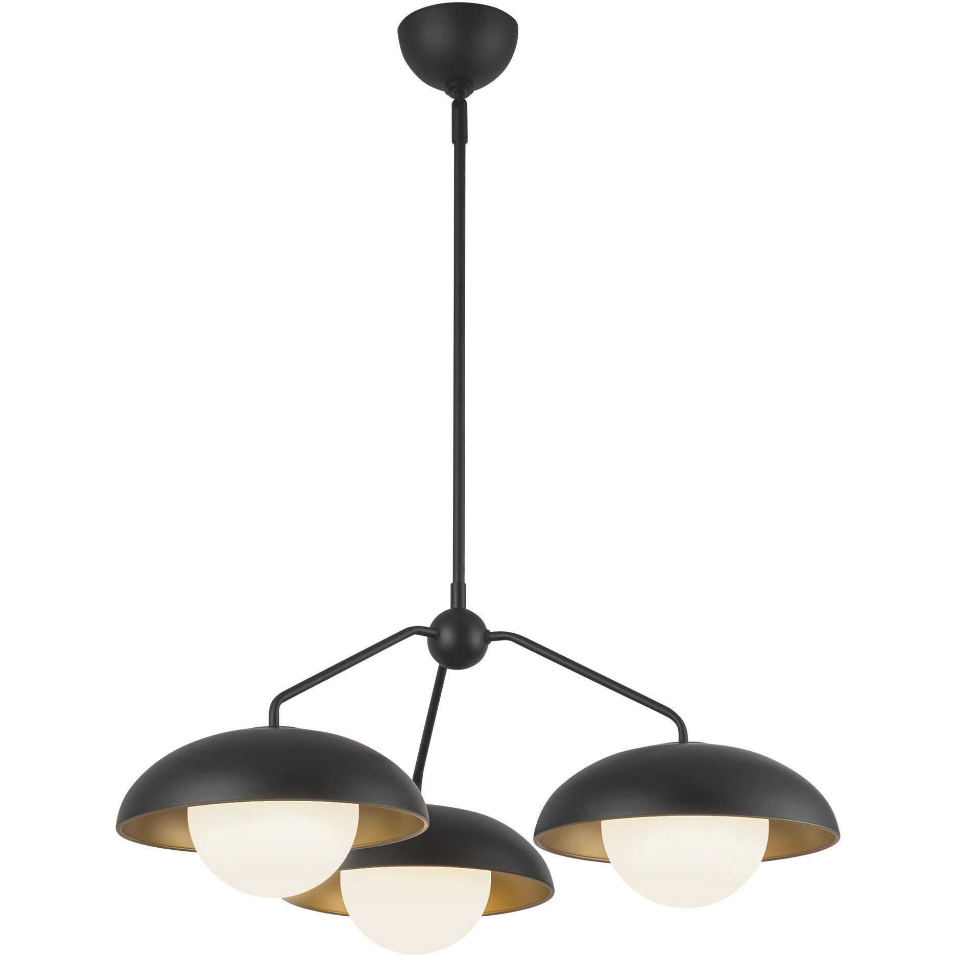 Alora Mood Rubio 3 Light 27.75 inch Matte Black/Opal Matte Glass Chandelier Ceiling Light
