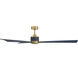 Nauticus 65 inch Legacy Brass with Navy Blue Blades Smart Indoor/Outdoor Ceiling Fan