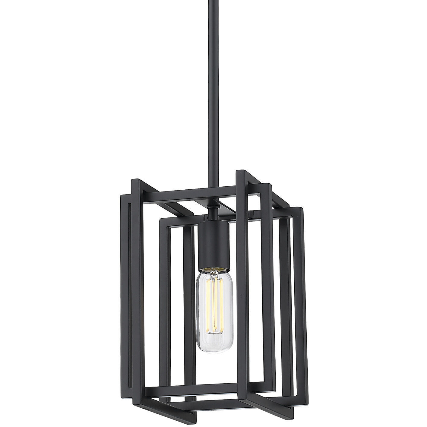 Tribeca Pendant Ceiling Light in Matte Black/Matte Black, Damp