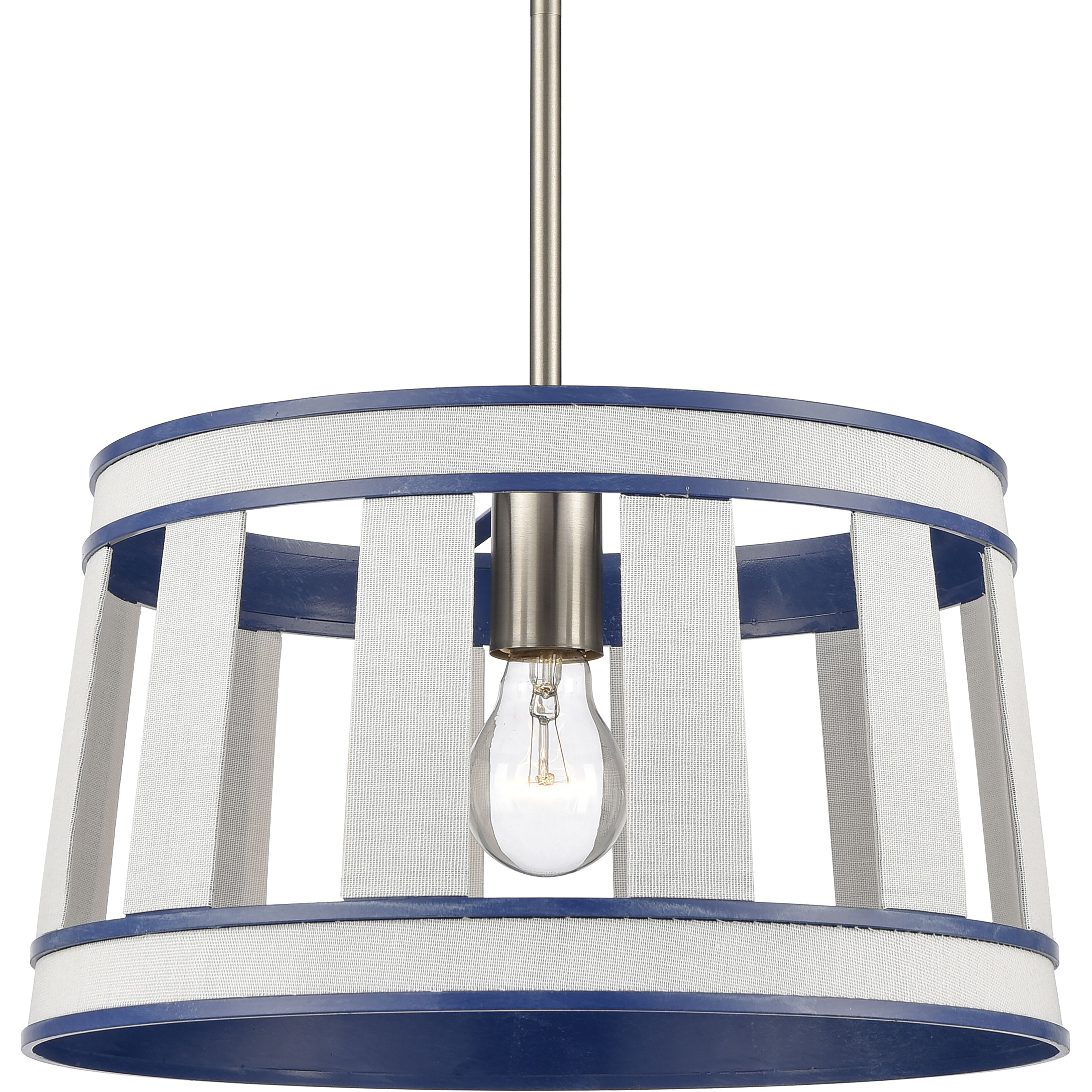 White Burlap Pendant Ceiling Light