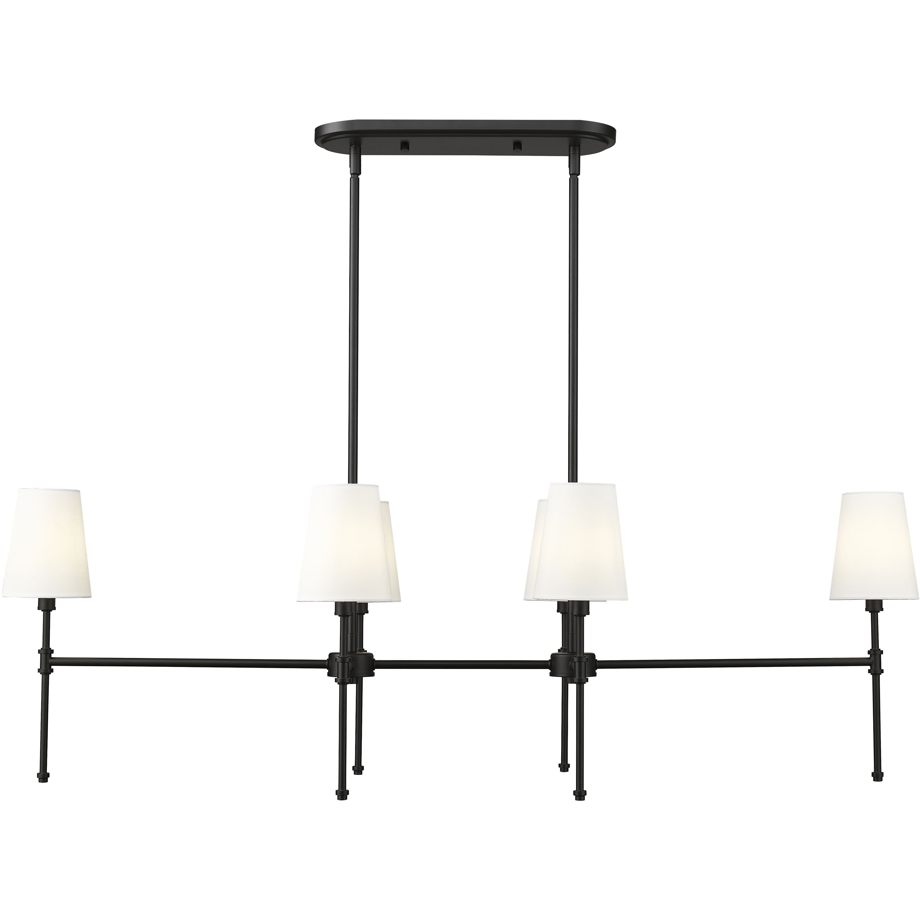 Adorra 6 Light 48 inch Matte Black Linear Chandelier Ceiling Light