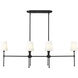 Adorra 6 Light 48 inch Matte Black Linear Chandelier Ceiling Light