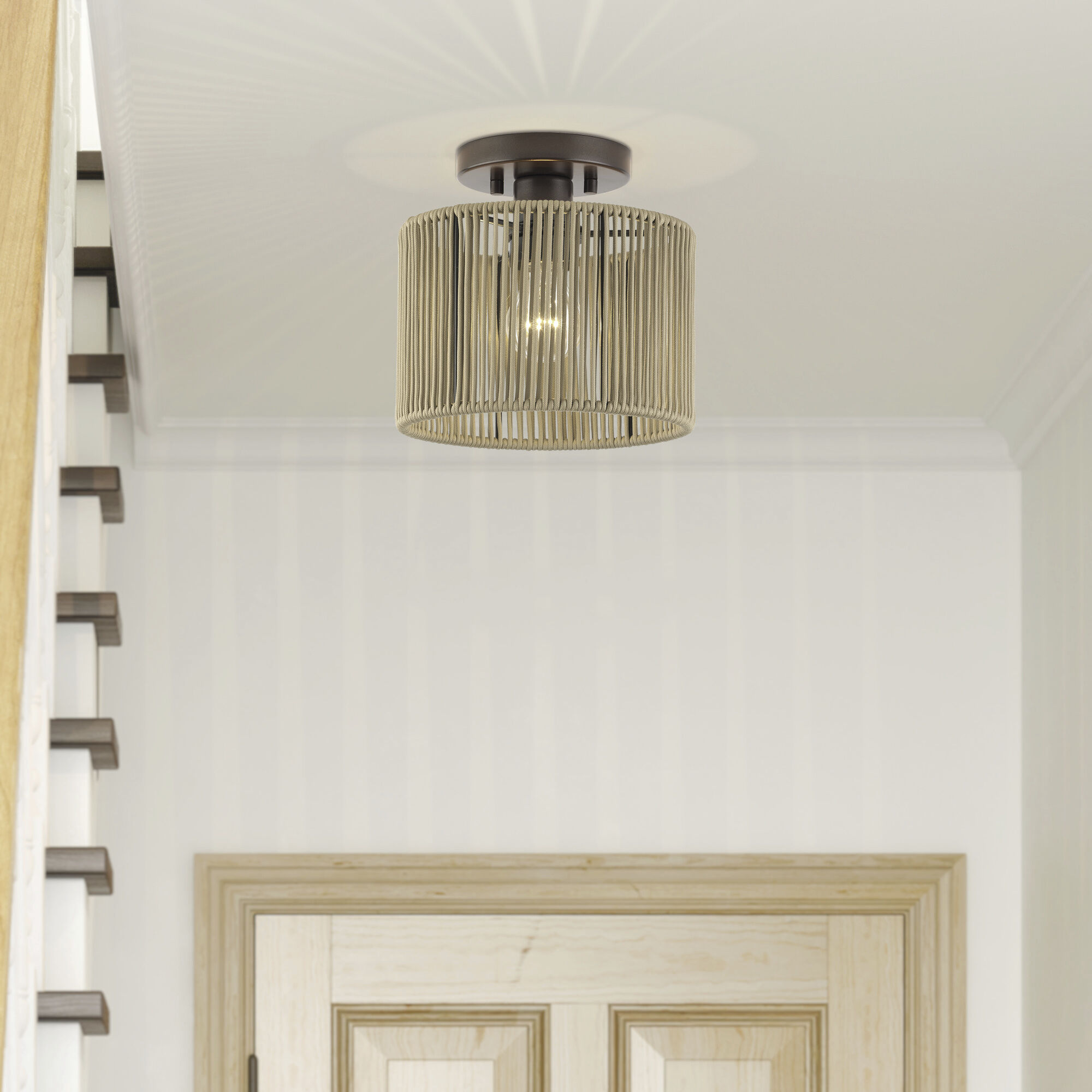 Acordia 1 Light 8.5 inch English Bronze Semi Flush Mount Ceiling Light, Small