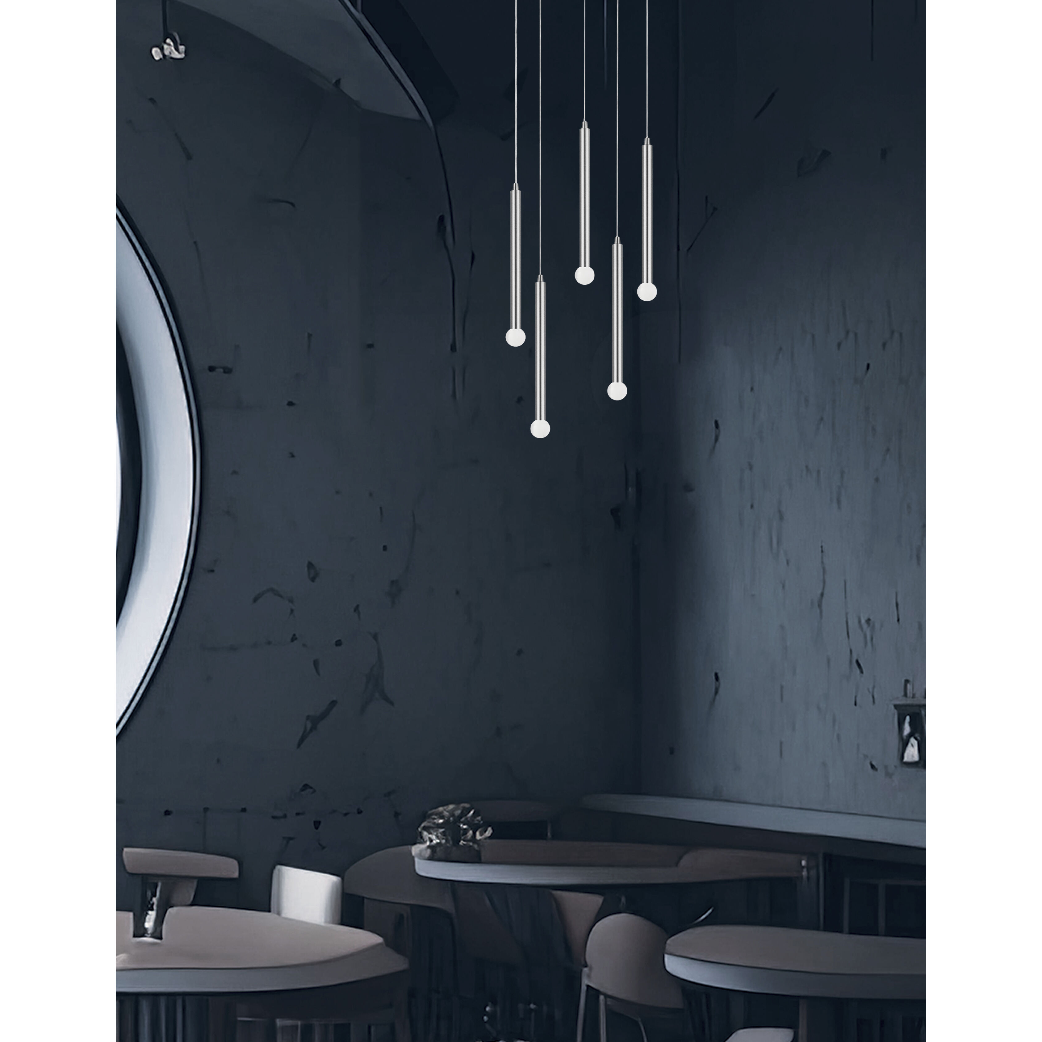 Sanya 5 Light 24 inch Polished Chrome Multi Pendant Ceiling Light