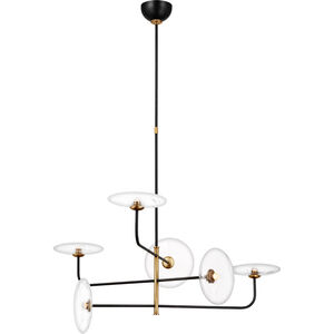 Ian K. Fowler Calvino LED 32.25 inch Aged Iron and Hand-Rubbed Antique Brass Arched Chandelier Ceiling Light, Large