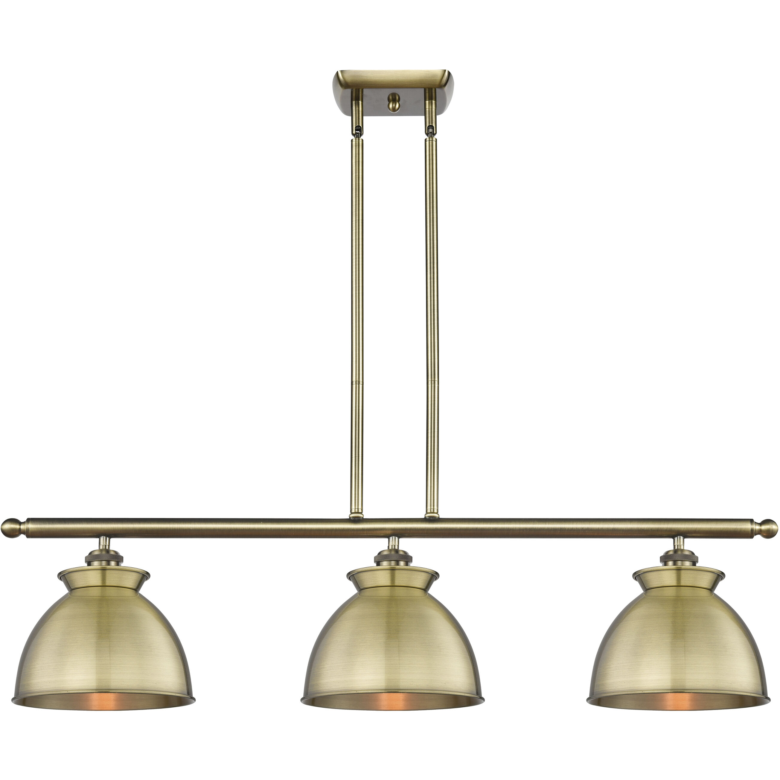Adirondack 3 Light 36 inch Antique Brass Island Light Ceiling Light in Incandescent