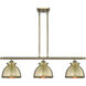 Adirondack 3 Light 36 inch Antique Brass Island Light Ceiling Light in Incandescent