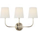 Thomas O'Brien Vendome 3 Light 22 inch Polished Nickel Triple Sconce Wall Light in Linen