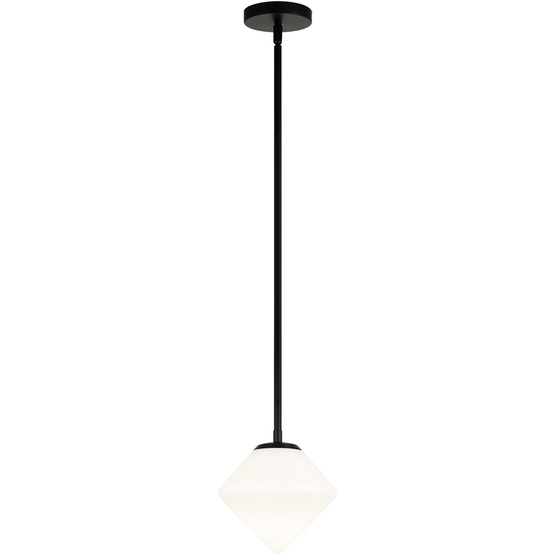 Novo 1 Light 7.88 inch Black Chandelier Ceiling Light in Black and Opal Glass