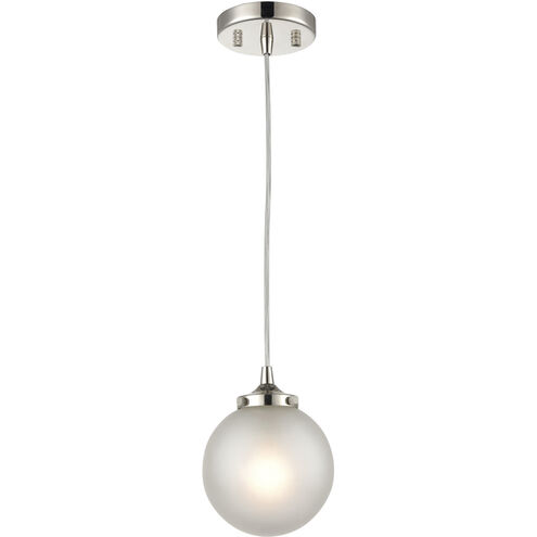 Boudreaux 1 Light 6 inch Polished Nickel with White Mini Pendant Ceiling Light