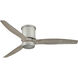 Hover Flush 52 inch Brushed Nickel with Weathered Wood Blades Fan