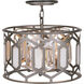 Hexly 3 Light 16 inch Bronze and Sultry Silver Semi Flush Mount Ceiling Light