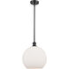 Ballston Athens 1 Light 12 inch Matte Black Mini Pendant Ceiling Light in Matte White Glass