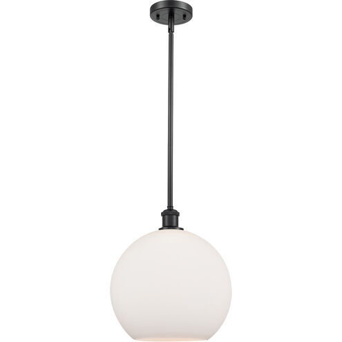 Ballston Athens 1 Light 12 inch Matte Black Mini Pendant Ceiling Light in Matte White Glass