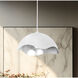 Eclos 1 Light 23.88 inch Textured White With Silver Leaf Inside Pendant Ceiling Light