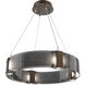 Parallel LED 23.9 inch Flat Bronze Chandelier Ceiling Light in Smoke Granite, 2700K LED, Ring