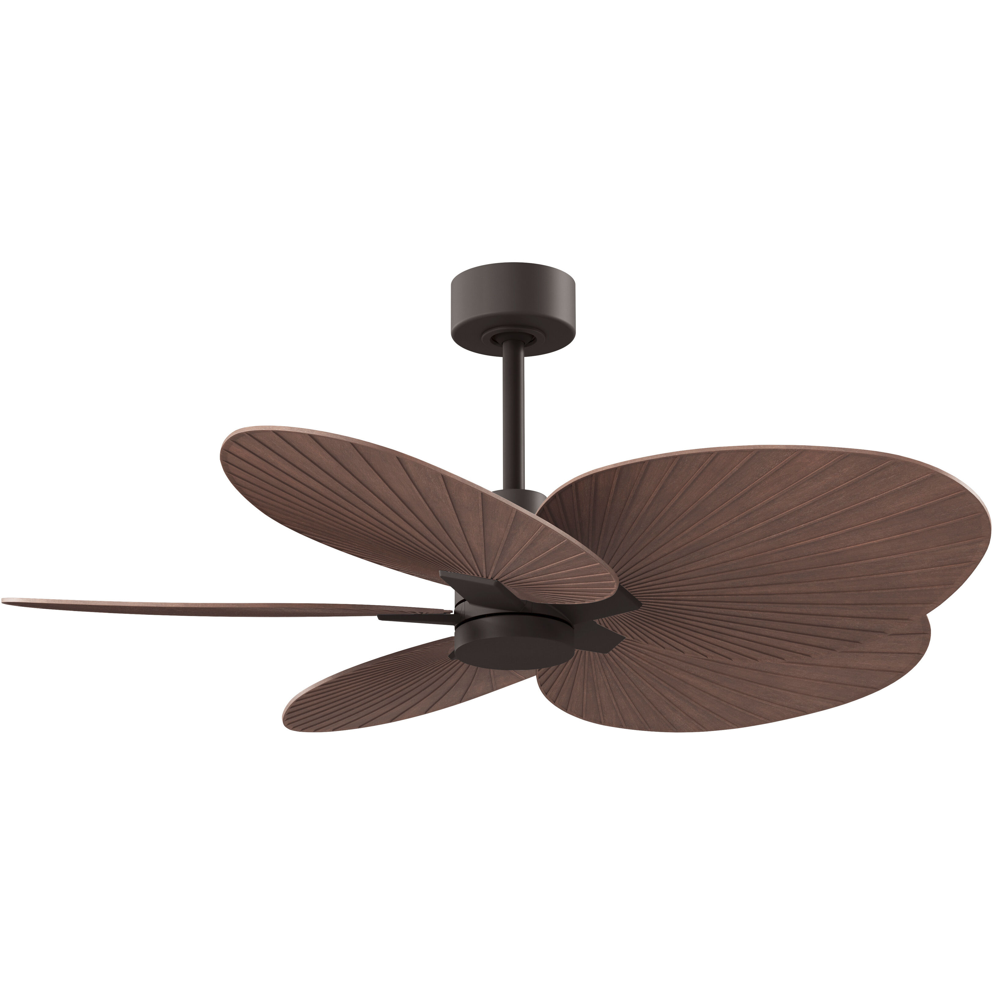 Atlas Alessandra Tropical 48 inch Textured Bronze with Walnut Tone Blades Ceiling Fan