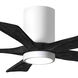 Atlas Irene-5HLK 42 inch Gloss White with Matte Black Blades Ceiling Fan, Flush Mounted