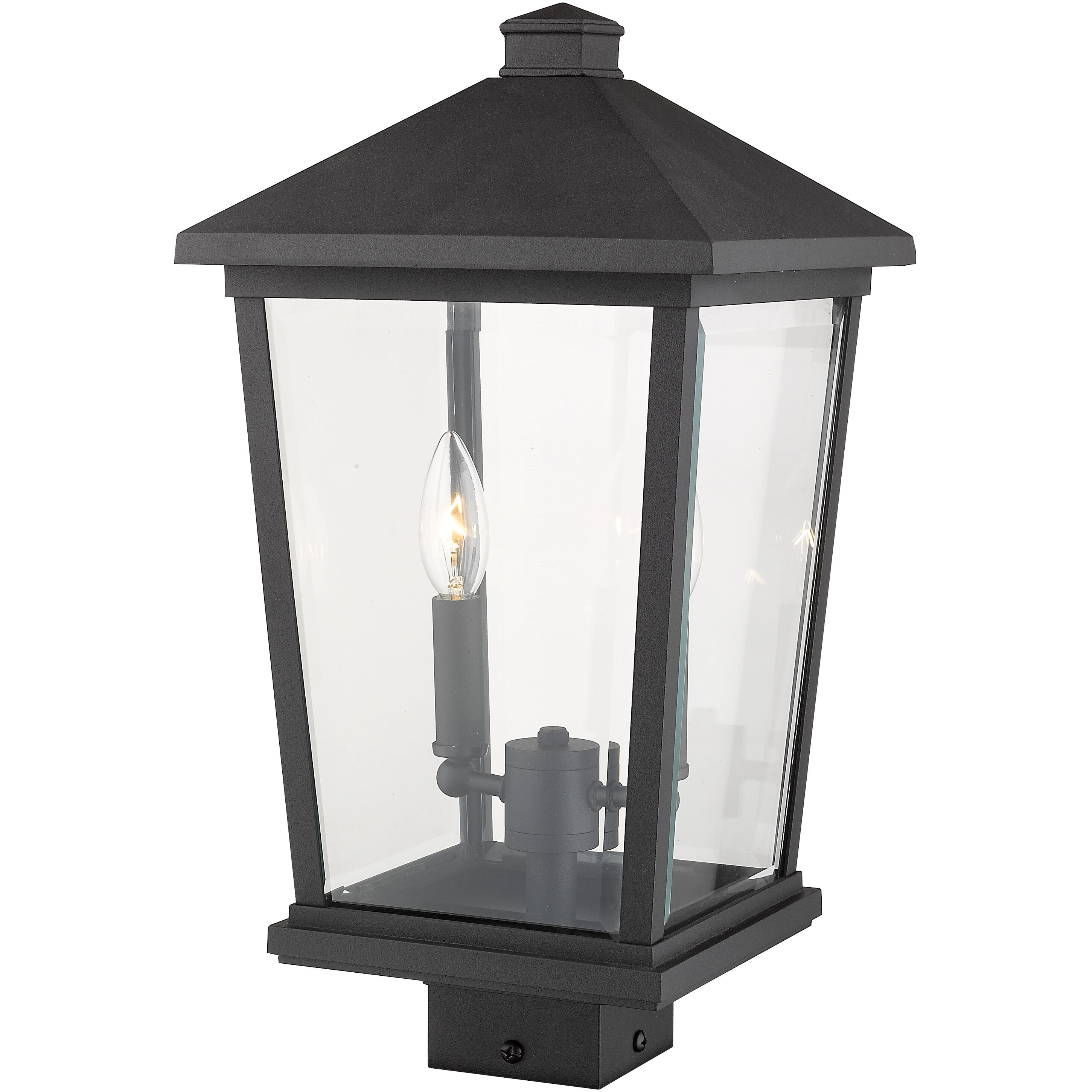 Beacon 2 Light 19.5 inch Black Outdoor Post Mount Fixture in 8